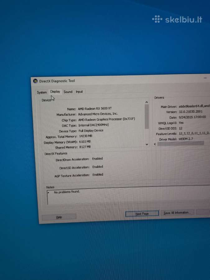 Ryzen5-4500 16gb RAM 250ssd, rx5600 XT - nuotraukos Nr. 2