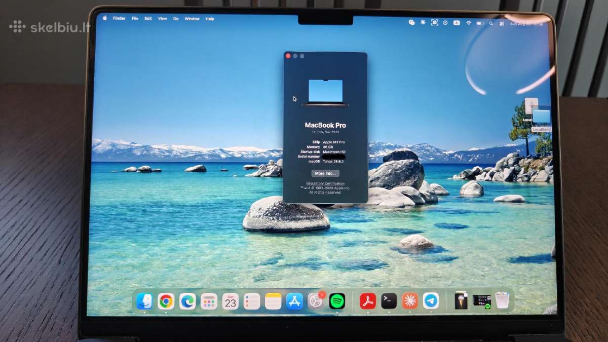 MacBook M3 Pro 14" 36gb RAM 512gb SSD su Garantija - nuotraukos Nr. 5