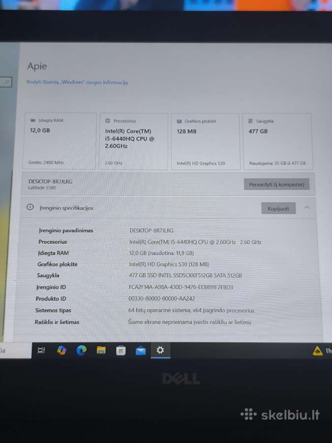 Dell Latitude 5580 – i5 / 12 GB RAM / 512 GB SSD - nuotraukos Nr. 6