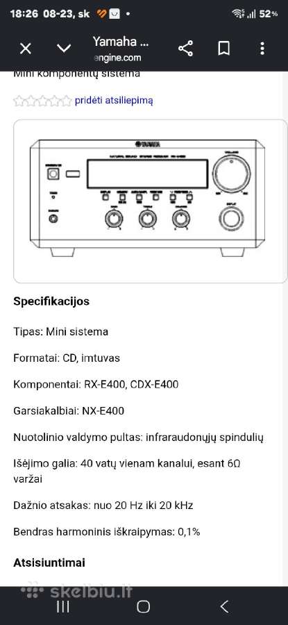 Yamaha komplektas. - nuotraukos Nr. 4