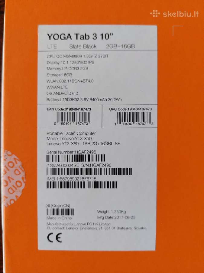 Lenovo Yoga Tab 3 10'' - nuotraukos Nr. 15