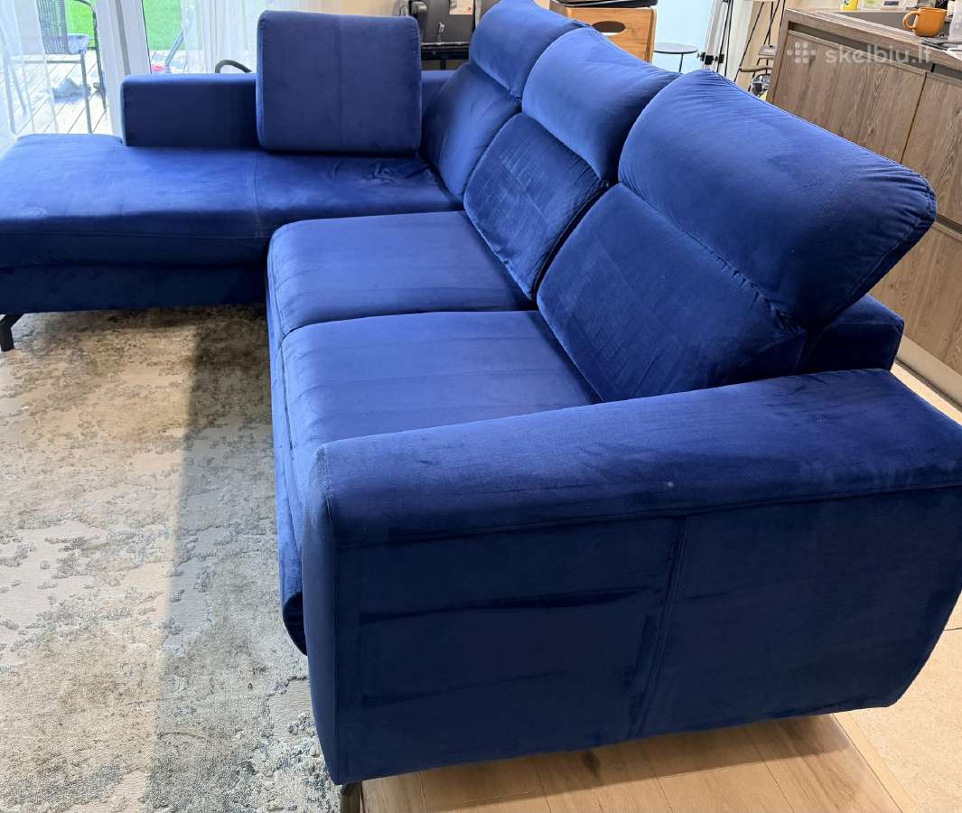 Mėlyna sofa - kampas - nuotraukos Nr. 3