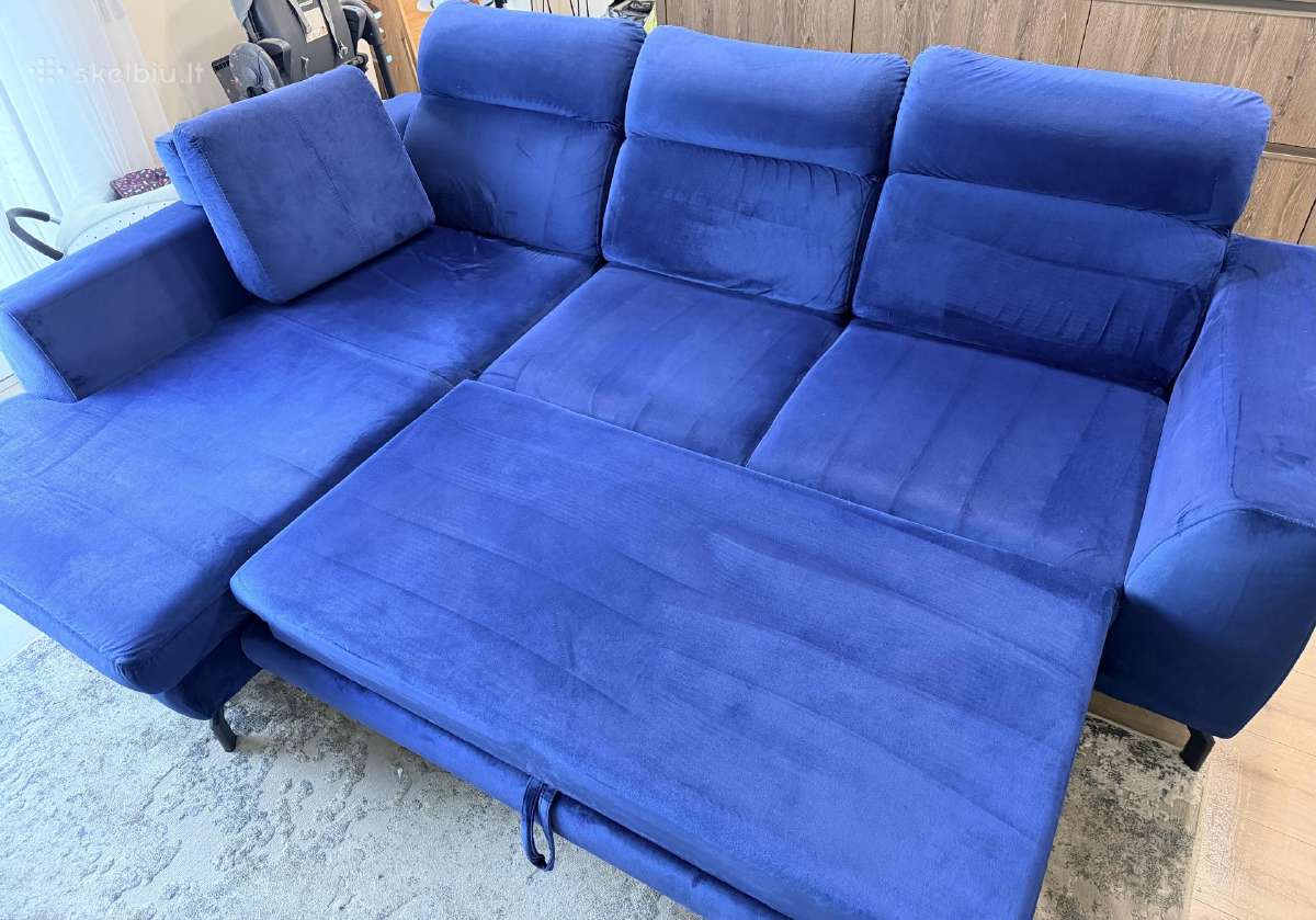 Mėlyna sofa - kampas - nuotraukos Nr. 5