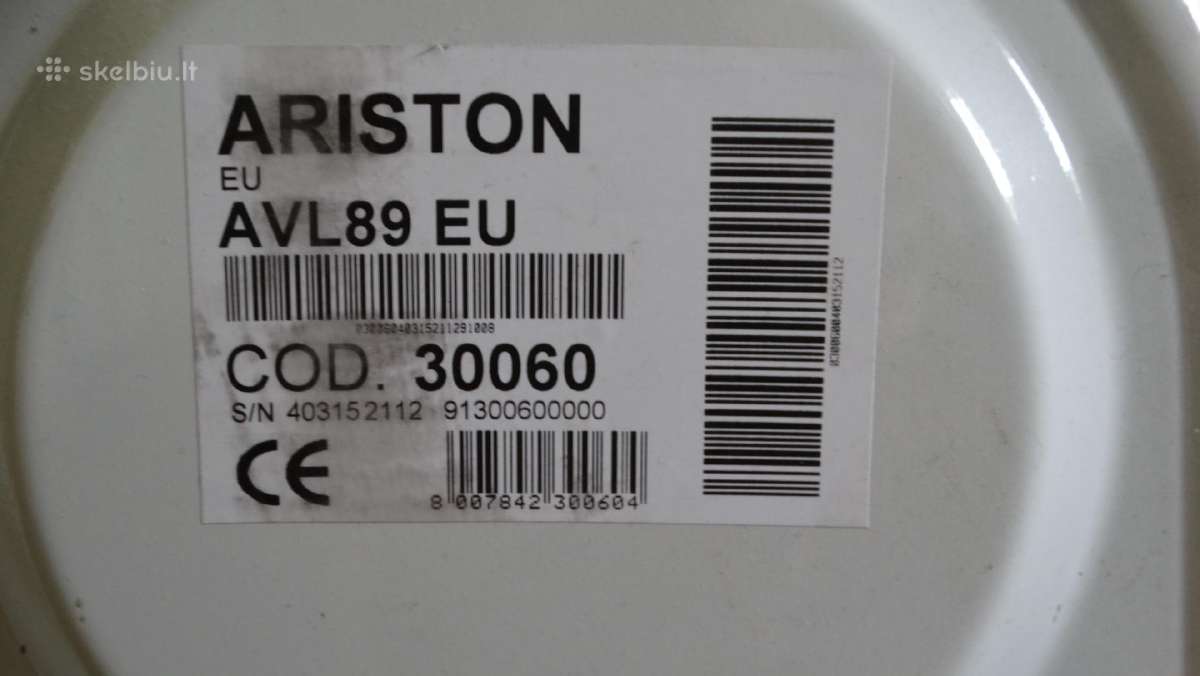 Skalbimo Mašina Ariston - nuotraukos Nr. 3