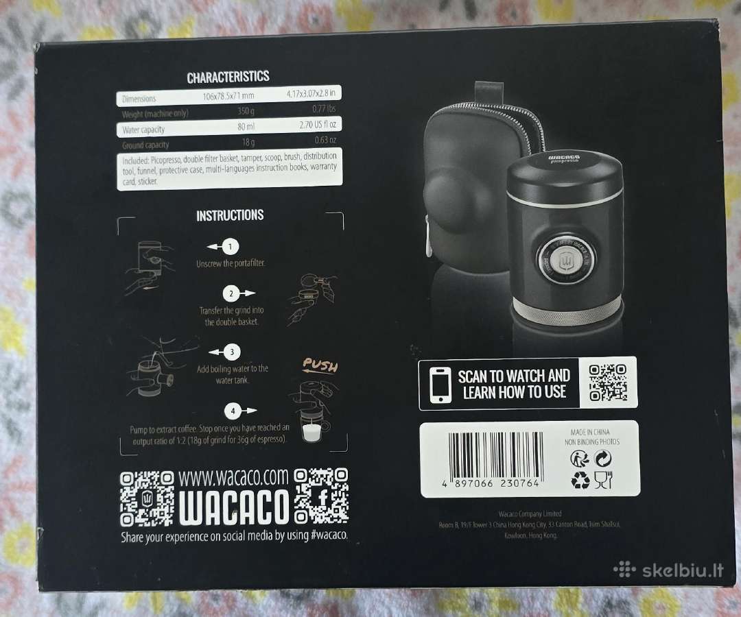 Wacaco Picopresso - Nešiojamas Espresso Kavos Apa - nuotraukos Nr. 2