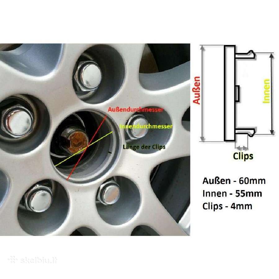 Toyota ratlankiu centriniai dangteliai 55mm-75mm - nuotraukos Nr. 8
