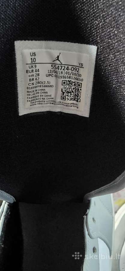 Nike Air Jordan 1 Mid Light Smoke Grey 44 dydis - nuotraukos Nr. 6