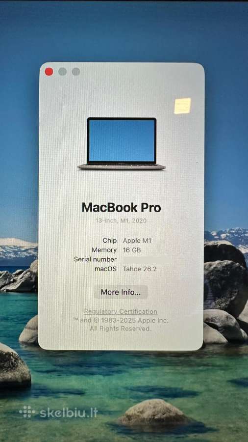 MacBook Pro M1/16gb/1tb (Touch Bar) - nuotraukos Nr. 3
