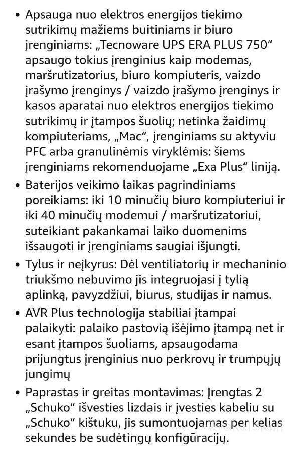Įtampos stabilizatorius tecnoware ups era plus - nuotraukos Nr. 4
