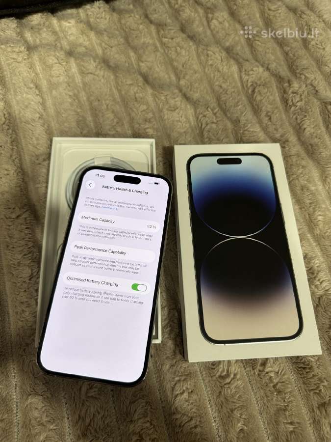 Iphonai 14 Pro. Battery Health 92% - nuotraukos Nr. 12
