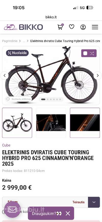 Cube elektrinis, bosch smart 625, M dydis, 2025m. - nuotraukos Nr. 15