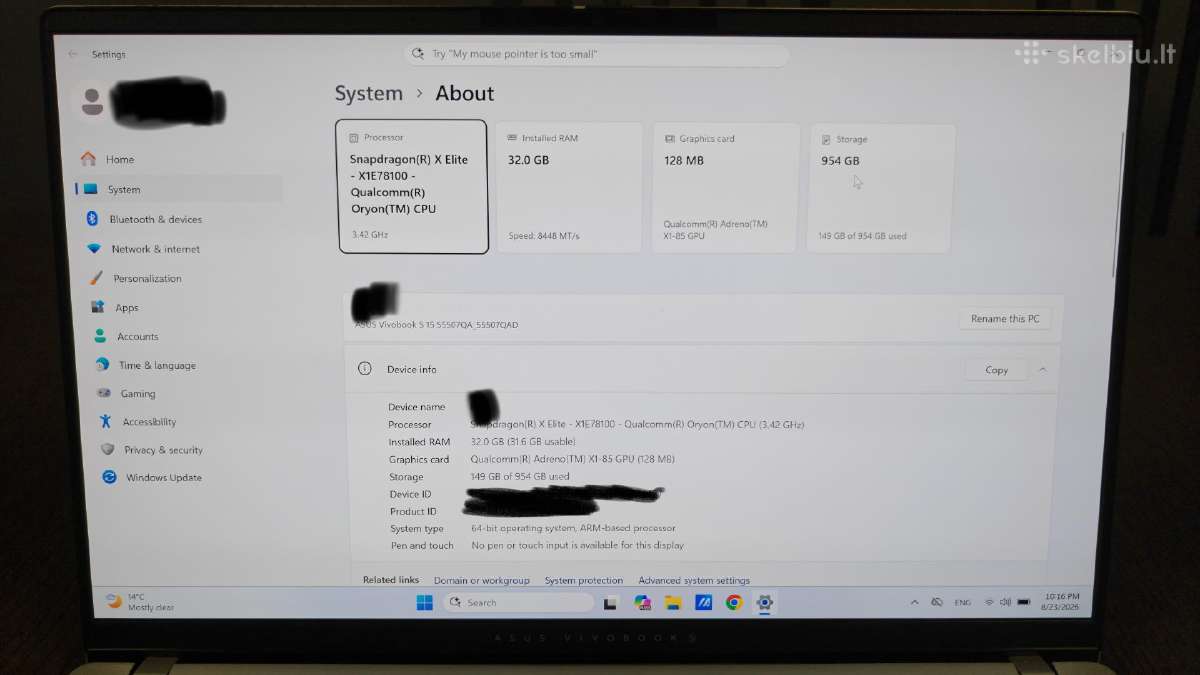 Vivobook S15 Ddr5 32gb RAM 1tb SSD Garantija 2028 - nuotraukos Nr. 5
