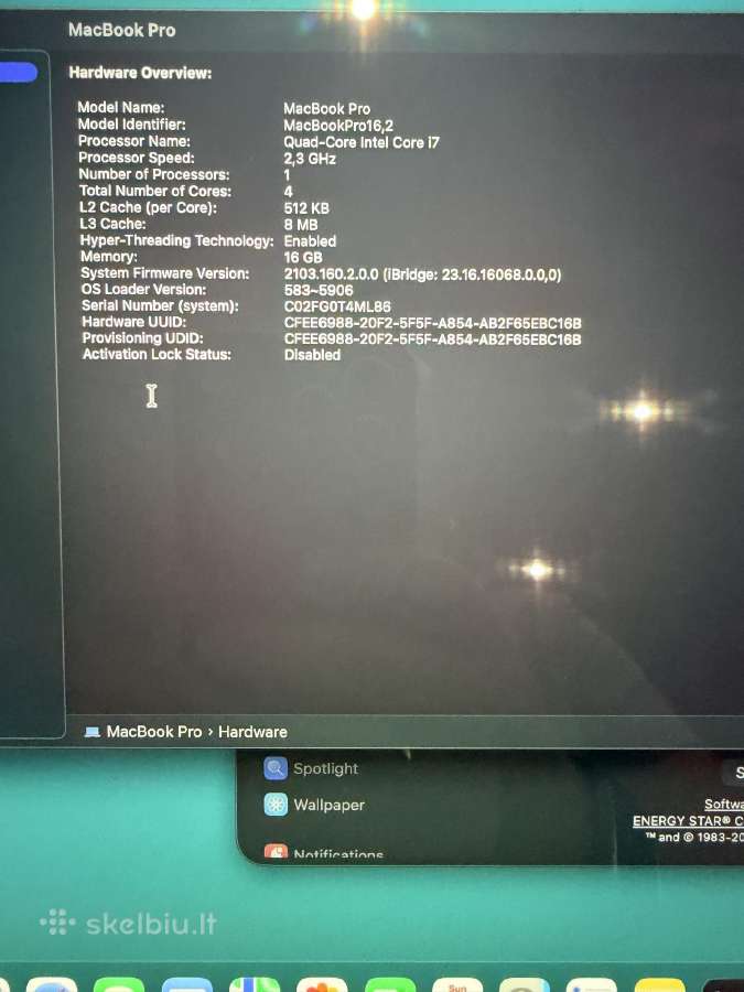 Apple MacBook Pro 13 2020 i7 / 16 GB / 1 TB - nuotraukos Nr. 6
