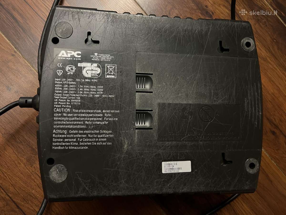 Apc Back-ups Es 400 Ups 400va / 240w, Be400-gr - nuotraukos Nr. 2