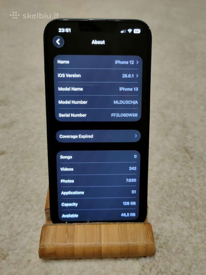 iPhone 13 128 GB Midnight - nuotraukos Nr. 3