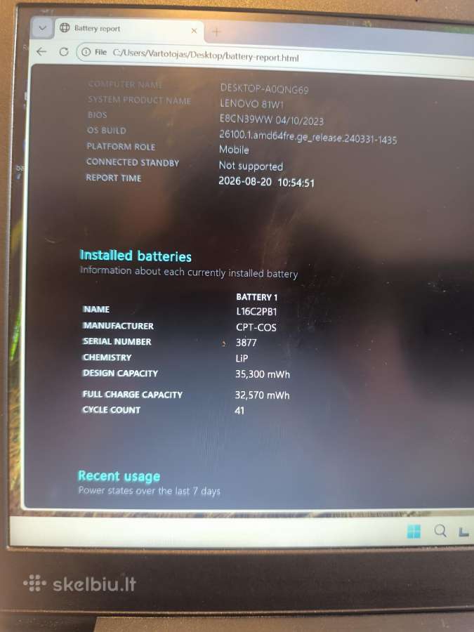 Lenovo Ideapad 3 Ryzen 12 GB RAM, gera baterija - nuotraukos Nr. 6