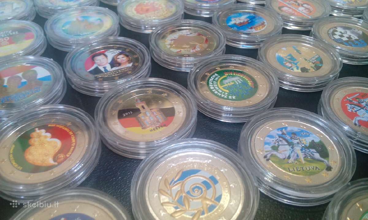 Spalvotos euro monetos - nuotraukos Nr. 3