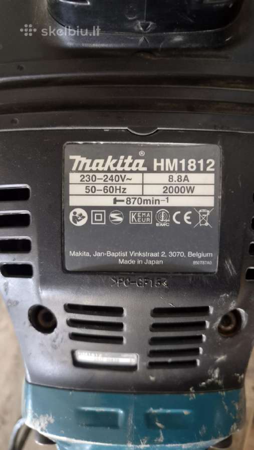 Atskėlimo plaktukas Makita Hm1812 - nuotraukos Nr. 2