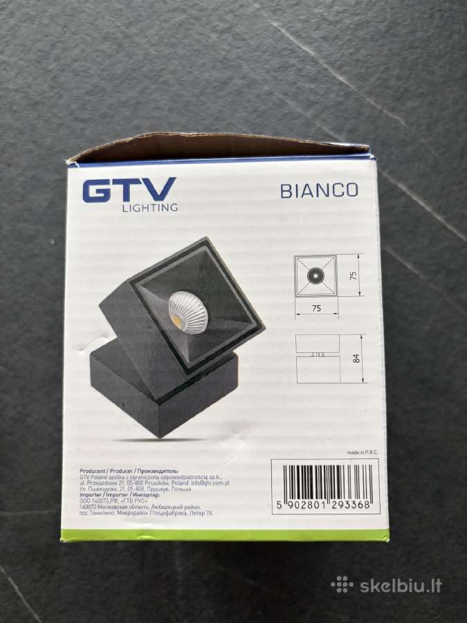 Gtv Bianco LED naujas juodas lubinis sviestuvas - nuotraukos Nr. 2