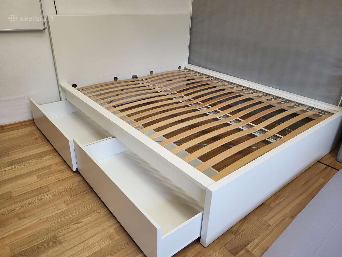 Lova Ikea Malm 160x200cm su lovadėže - nuotraukos Nr. 2