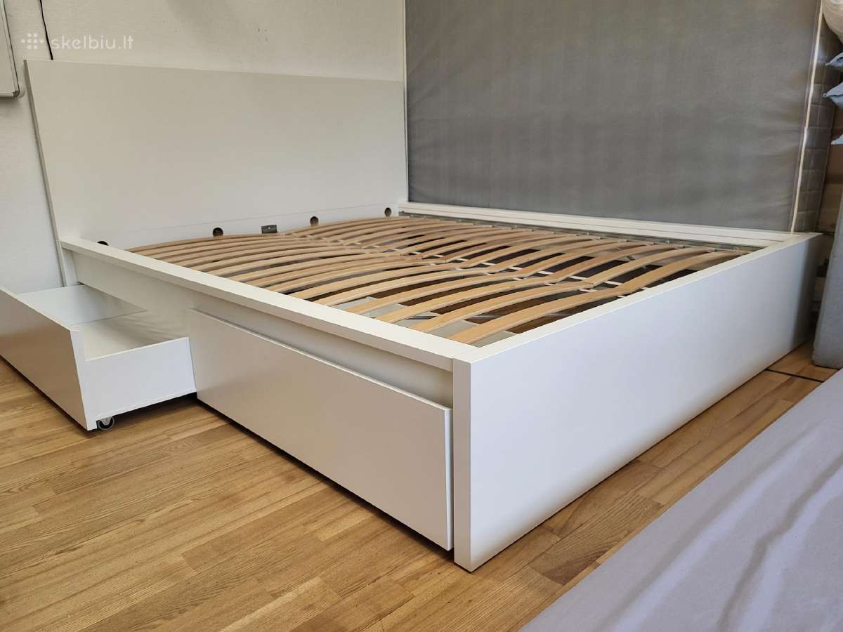 Lova Ikea Malm 160x200cm su lovadėže - nuotraukos Nr. 3