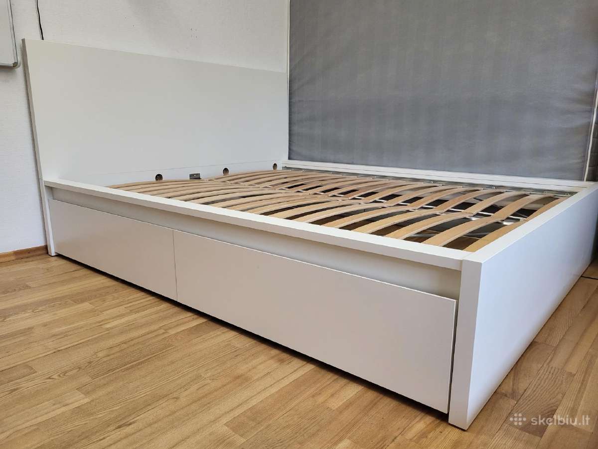 Lova Ikea Malm 160x200cm su lovadėže - nuotraukos Nr. 4