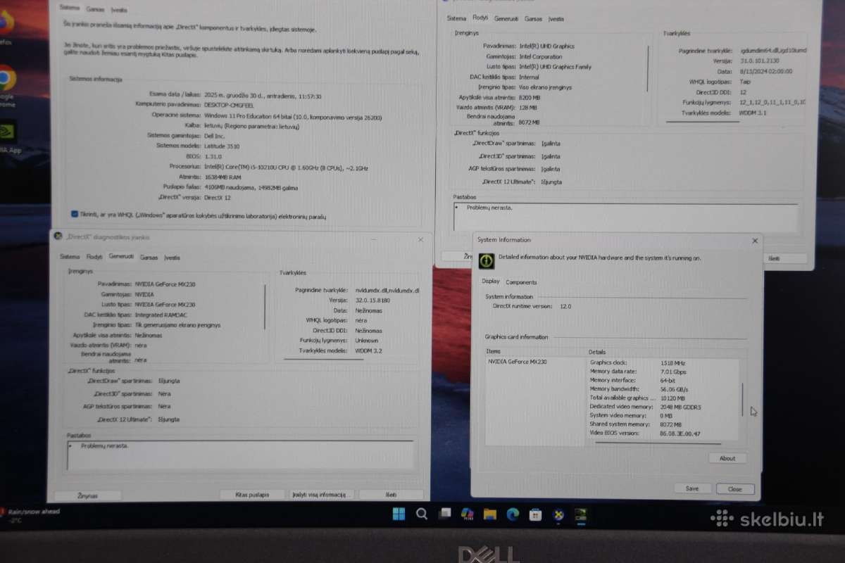 Dell Latitude 3510 i5-10gen 16gb SSD+HDD - nuotraukos Nr. 10