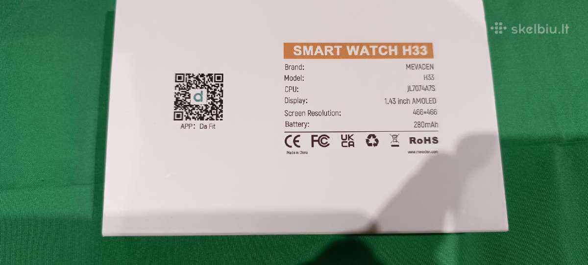 Išmanusis laikrodis Mevaden H33 su amoled ekranu - nuotraukos Nr. 2