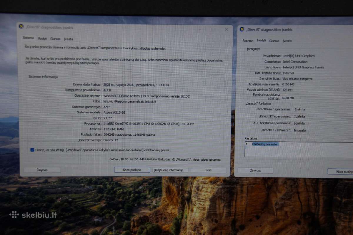 Acer i5-10gen 12gb 256gb SSD fullhd - nuotraukos Nr. 10