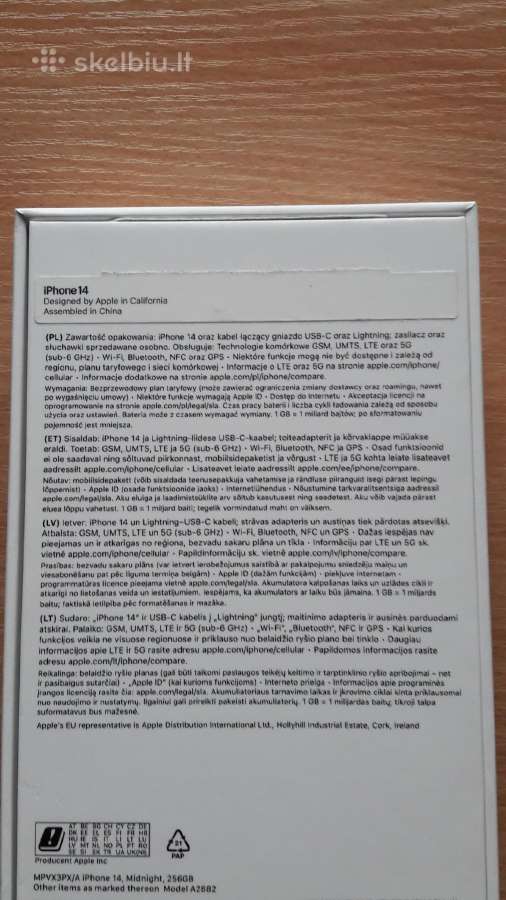 Parduodu Apple iPhone 14 (256 GB) - nuotraukos Nr. 7