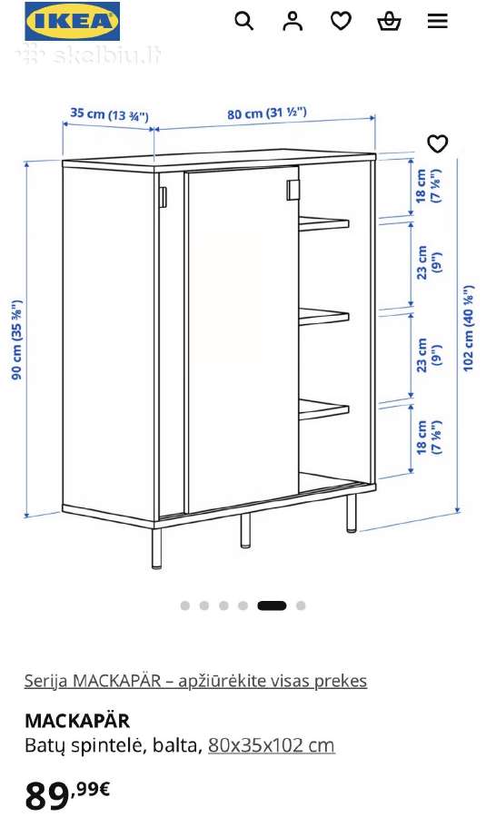 Ikea balta batų spintelė - nuotraukos Nr. 2