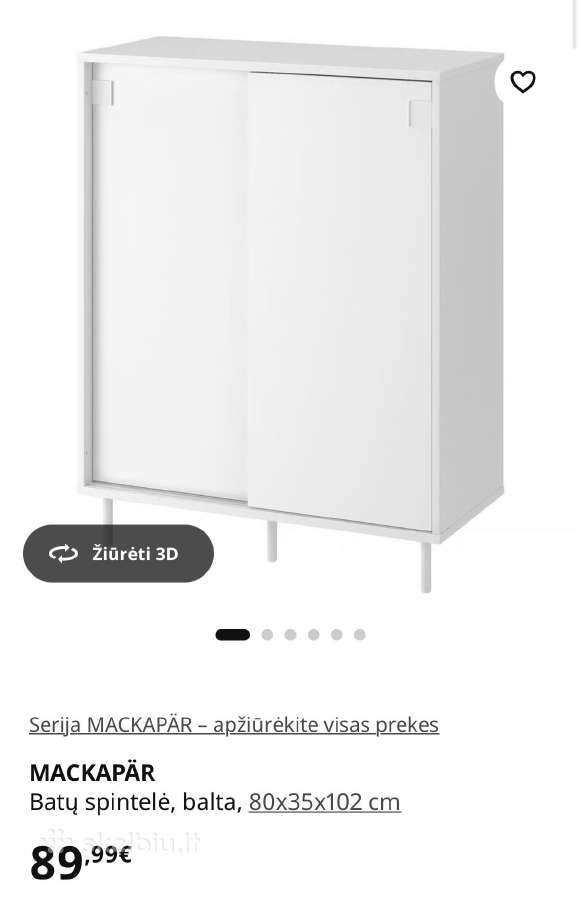 Ikea balta batų spintelė - nuotraukos Nr. 3