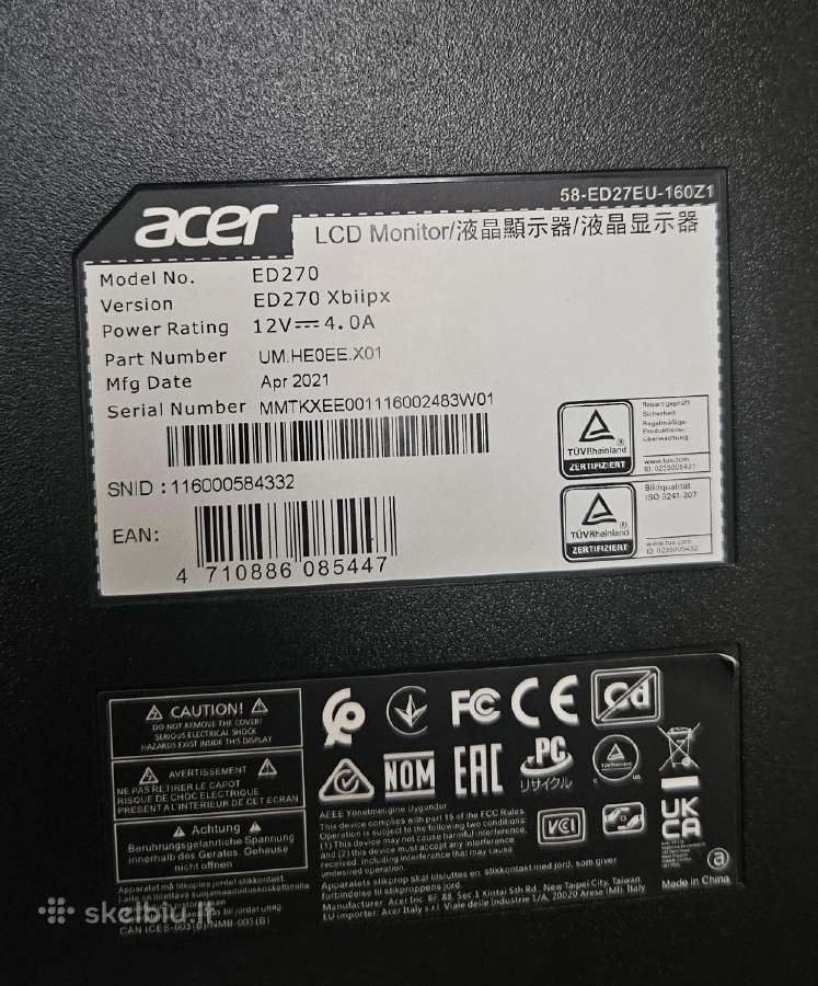 Acer gaming monintorius - nuotraukos Nr. 2