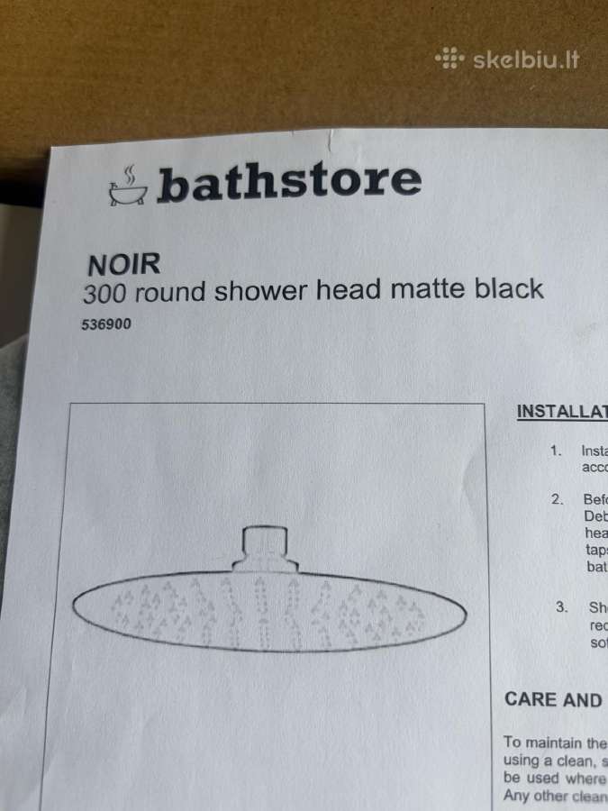 Bathstore Noir 300 juoda dušo galvutė + laikiklis - nuotraukos Nr. 4