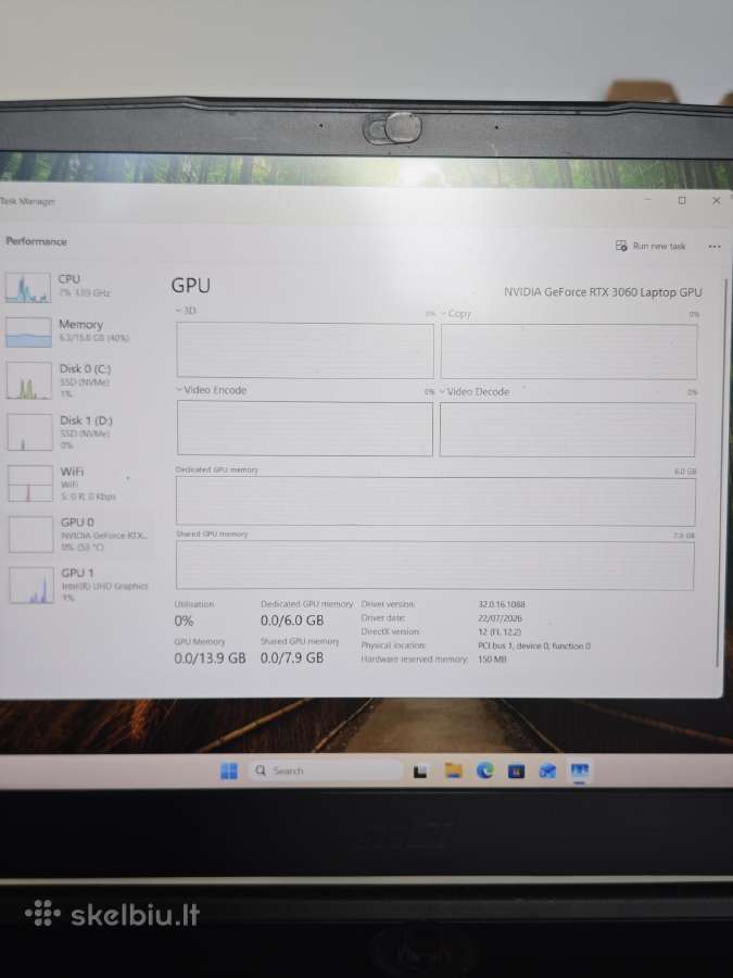 Msi rtx 3060, i5-10200h, 16gb, 512gb SSD - nuotraukos Nr. 4