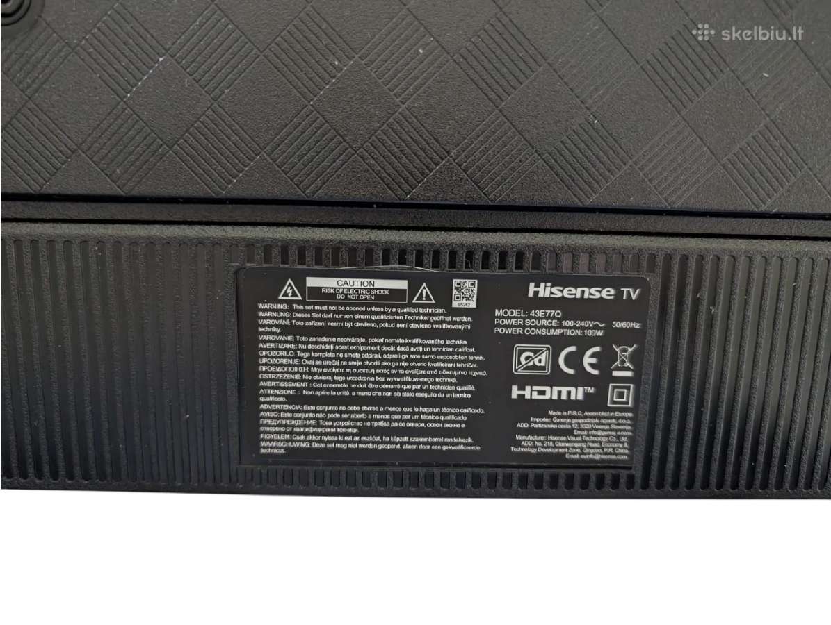 Hisense 43e77q Qled 43 4k Uhd Smart TV +6mėn. - nuotraukos Nr. 4