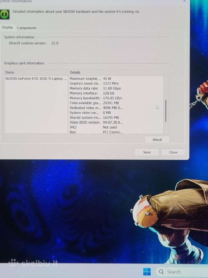 Dell Xps 15 9510 i7 Rtx 3050ti 4k - nuotraukos Nr. 10