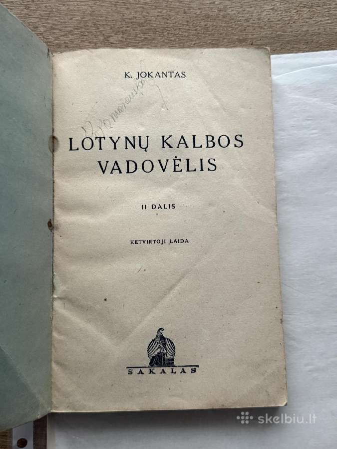 Lotynų kalbos vadovėlis 1940 m. - nuotraukos Nr. 2