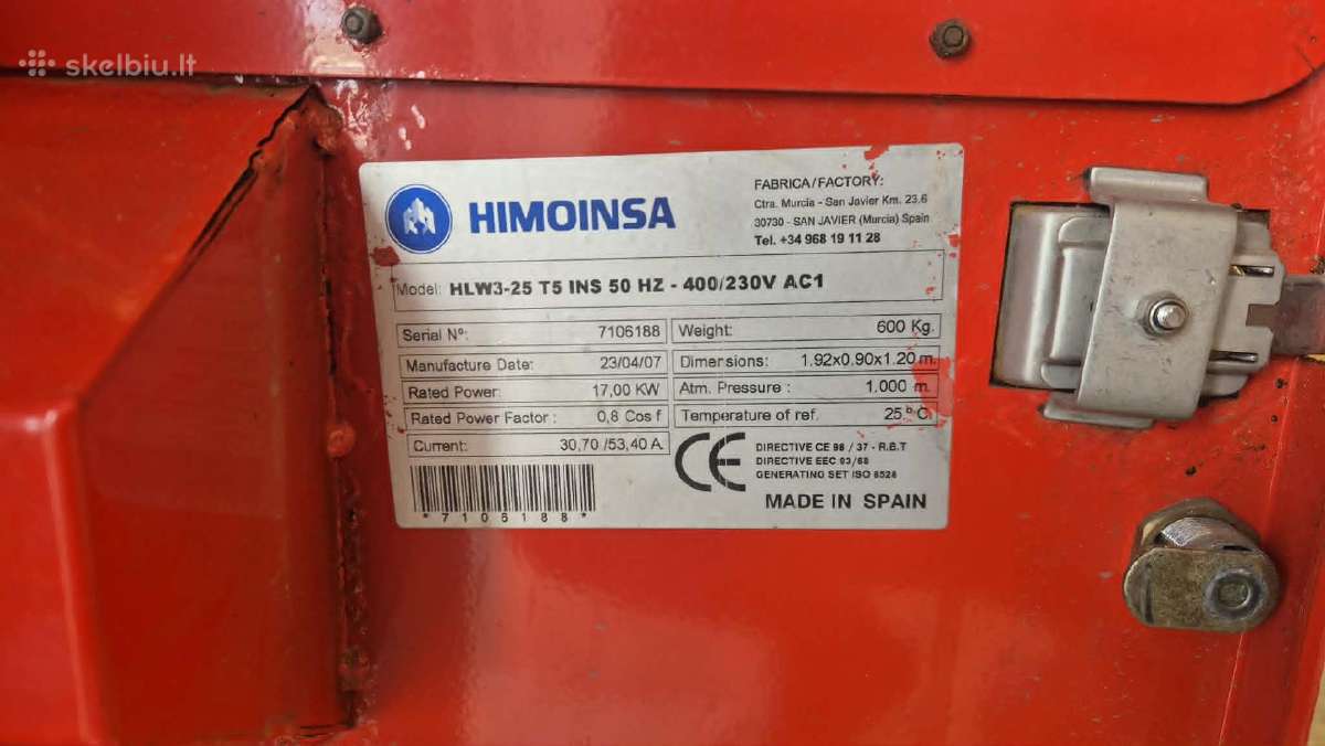 Dizelinis generatorius Himoinsa 17kw - nuotraukos Nr. 2
