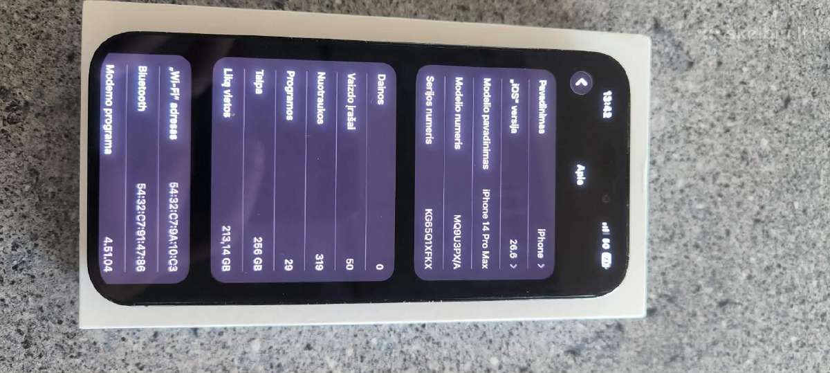 iPhone 14 pro max 256gb 86% baterija - nuotraukos Nr. 8