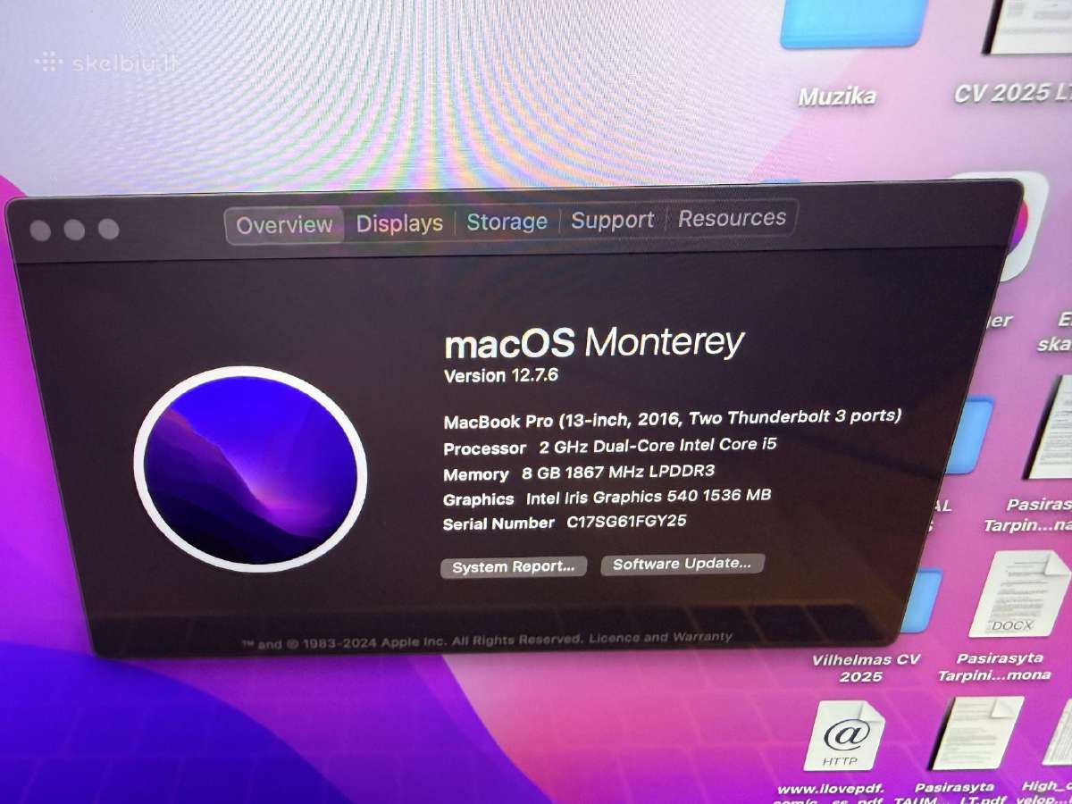 MacBook Pro 13' 2016 8gb 256gb - nuotraukos Nr. 9