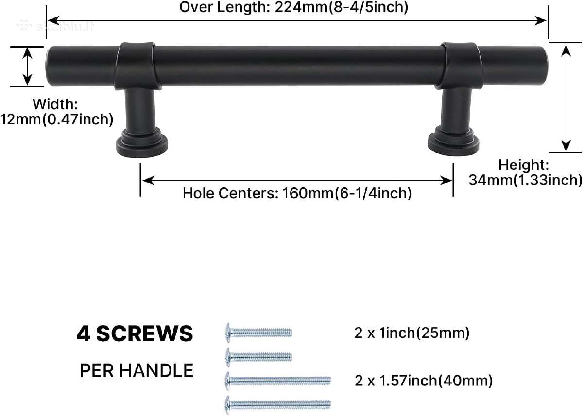 Lontan juodos spintelių rankenėlės 160 mm - nuotraukos Nr. 2