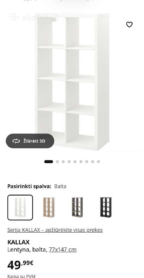 Dvi Ikea lentynos, būklė gera. Kallax - nuotraukos Nr. 2