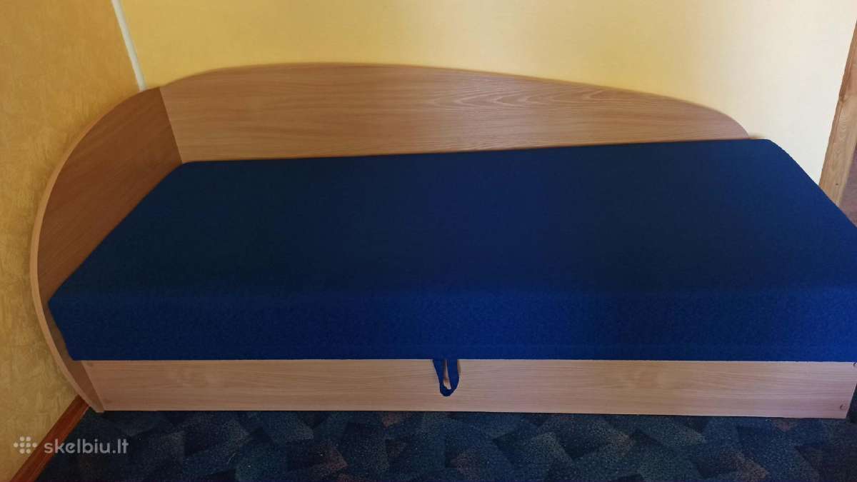 Dvigubas rašomas stalas su spintele ir lova, kėdė - nuotraukos Nr. 4