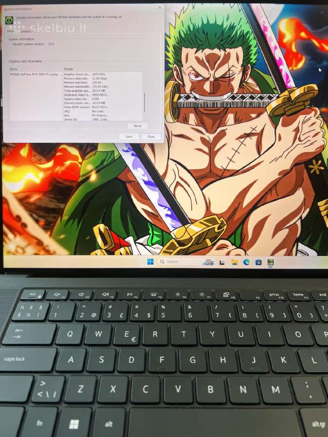 Dell Xps 15 9520 i7 Rtx 3050ti - nuotraukos Nr. 8