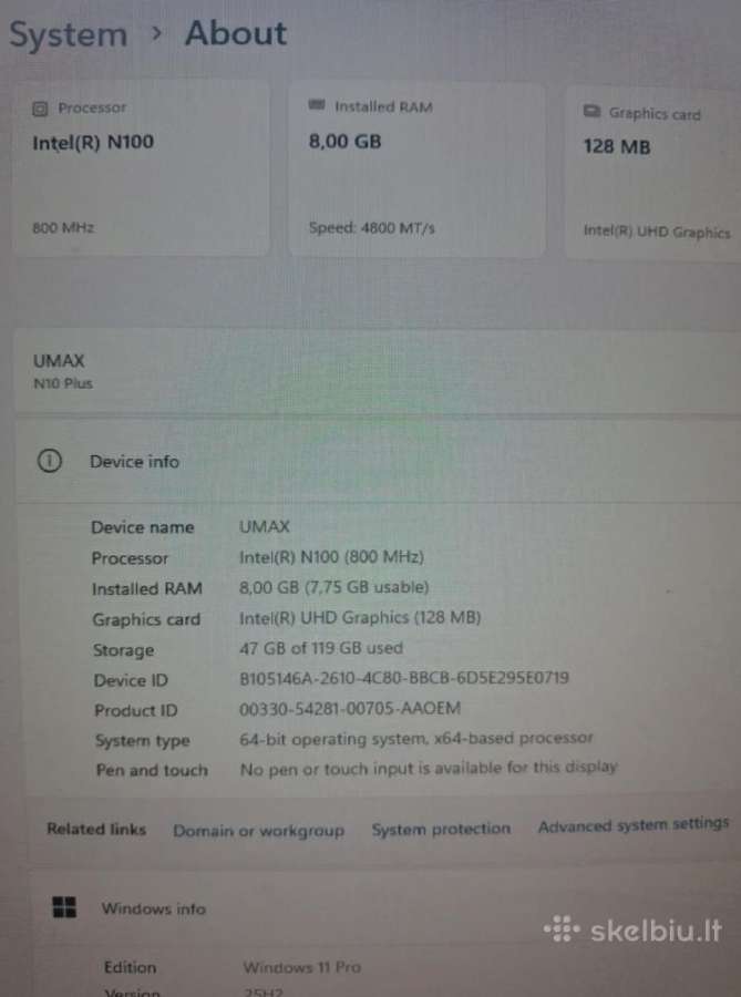 Umax N100 minipc su garantija - nuotraukos Nr. 6