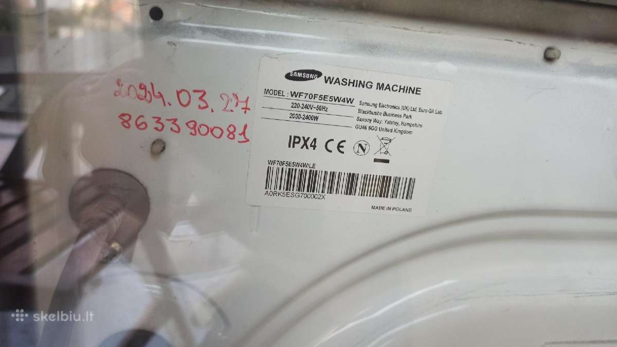 Parduodu skalbimo mašiną Samsung pastatoma 7kg - nuotraukos Nr. 2