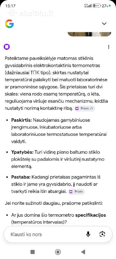 Laboratorinis termometras - nuotraukos Nr. 6