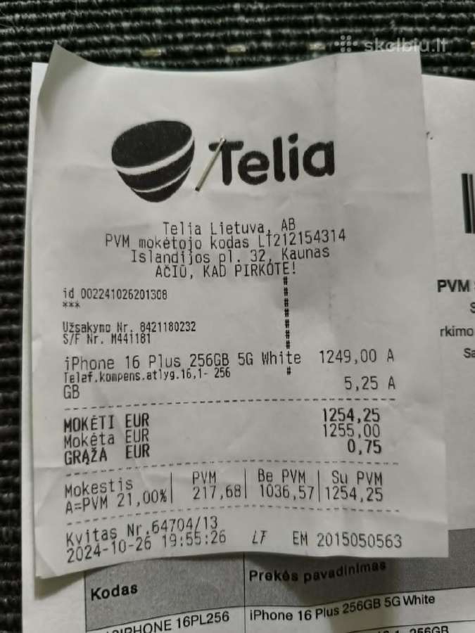 iPhone 16 plus 256gb su garantiniu - nuotraukos Nr. 5