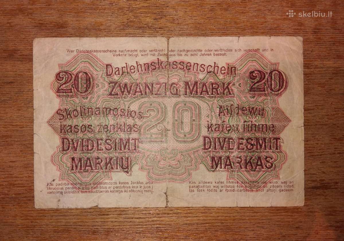 Darlehnskasse ost 20 markių banknotas - nuotraukos Nr. 2